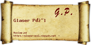 Glaser Pál névjegykártya